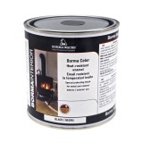 Email pentru metal si ciment, Borma Color, rezistent la temperaturi inalte, interior / exterior, negru lucios, 0.75 L