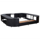 Mobilier &icirc;mprejmuire spa negru 268x268x55 cm poliratan pătrat, vidaXL