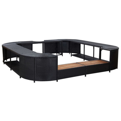 Mobilier &amp;icirc;mprejmuire spa negru 268x268x55 cm poliratan pătrat foto