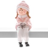Figurina decorativa fetita de Craciun MagicHome din polyresin, 13,5 cm