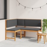 vidaXL Bancă colțar de grădină cu perne 140x100x91cm lemn masiv acacia