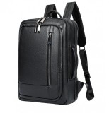 Rucsac laptop 15,6, BUSY LDY&amp;GTM&reg; Urban, barbati, piele naturala, multifunctional, suport troler, spate antiperspirant, negru
