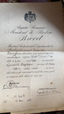 REGATUL ROMANIEI/MINISTERUL DE RASBOIU/BREVET DE INAINTARE IN GRAD,1926 foto