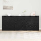 VidaXL Bufet 3 pcs Stejar negru 60 x 30 x 70 cm Lemn compozit 3332521