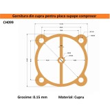 Garnitura din cupru pentru cilindru cap compresor 90-100mm 84x84mm CH099 Mod.22 84mm