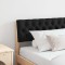 vidaXL Tăblie tapițată Negru 180 cm Lemn de pin masiv 879161