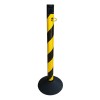 Stalp reflectorizant, din plastic, cu lant, negru/galben, 870mm