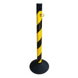 Stalp reflectorizant, din plastic, cu lant, negru/galben, 870mm