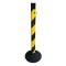 Stalp reflectorizant, din plastic, cu lant, negru/galben, 870mm