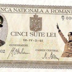 WW2 bancnota fantezie 500 lei 1941