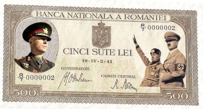 WW2 bancnota fantezie 500 lei 1941 foto