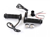 Set Mansoane Incalzite Moto Revo, 12V, 2 Trepte, Negru, 22/23mm, 120mm, Adaptor Acceleratie