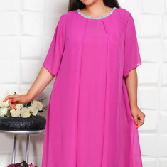 Rochie din Voal Eris Fucsia - 58Marimea