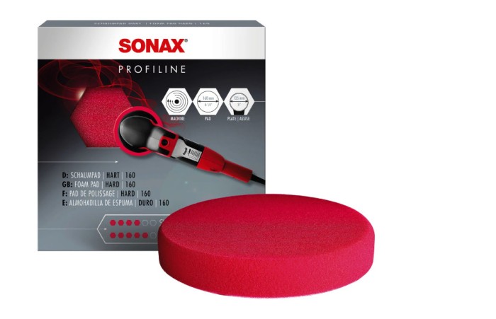 Burete disc dur auto pentru polish, Sonax, 160 mm, rosu