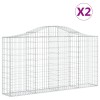 Cosuri gabion arcuite 2 buc, 200x30x100/120 cm fier galvanizat
