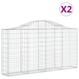 Cumpara ieftin Cosuri gabion arcuite 2 buc, 200x30x100/120 cm fier galvanizat