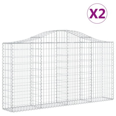 Cosuri gabion arcuite 2 buc, 200x30x100/120 cm fier galvanizat foto