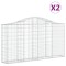 Cosuri gabion arcuite 2 buc, 200x30x100/120 cm fier galvanizat