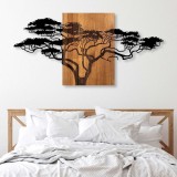 Cumpara ieftin Tablou din lemn si metal Acacia Negru 144x3x70 cm