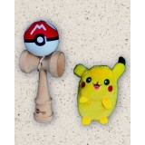 Set Kendama Pokeball 18 cm + Breloc Pikachu 12 cm - rosu