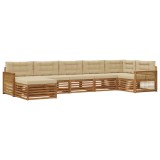 vidaXL Set de canapele de exterior cu pernă 7 pcs Natural și Bej 3383631