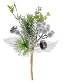 Crenguta decorativa de Craciun MagicHome cu clopotei, 18 cm