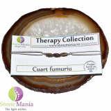 Bratara therapy cuart fumuriu tuburi mici si argint 925