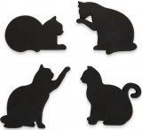 Set 4 suporturi pahare magnetice - Cat Black