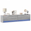 VidaXL Comodă TV de perete cu lumini LED, gri sonoma, 180x31x38 cm 3307952