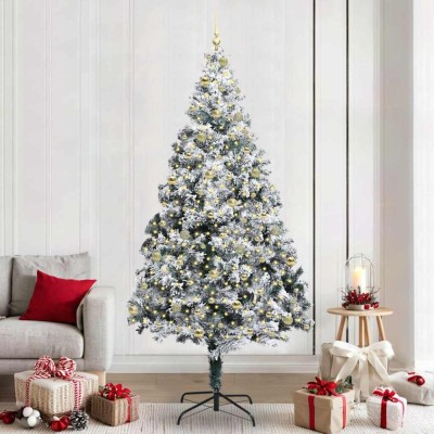vidaXL Brad de Crăciun artificial Verde 240 cm PVC și Oțel și Plastic 3396984 foto