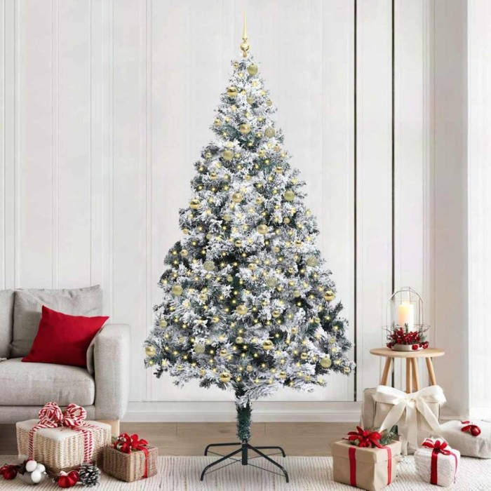 vidaXL Brad de Crăciun artificial Verde 240 cm PVC și Oțel și Plastic 3396984