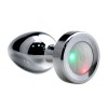 Dop Anal Metalic Argintiu cu LED, 7.2cm, Passion Labs - Dop anal cu lumina, sex shop, jucarii sexuale
