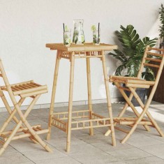 vidaXL Masă de bar de exterior pătrată 55x55x100 cm bambus