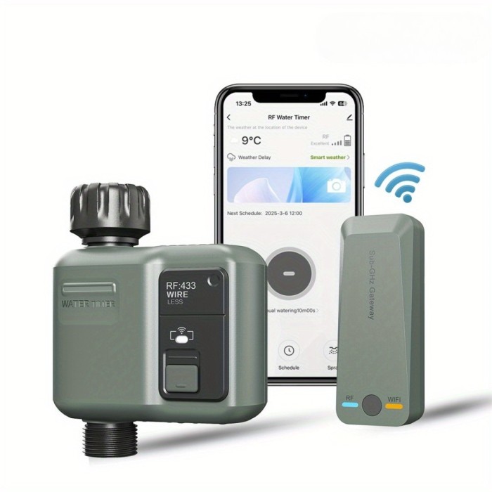 Programator irigatii inteligent WiFi, 3/4&quot; &ndash; aplicatie, delay meteo, programare automata si control manual