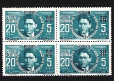 ✅RO 1940 LP 142 II &quot; Corneliu Zelea Codreanu P.A. - politician rom&acirc;n &quot;, serie bloc de 4 , MNH , posibile cute minore din manipulari
