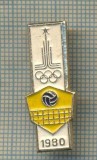 Y 668 INSIGNA- VOLEI - OLIMPIADA MOSCOVA 1980 -URSS -PENTRU COLECTIONARI