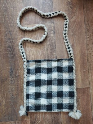 ** Traista maramuresana / Straita Desaga traditionala taraneasca Maramures, lana tesuta 27x27cm foto