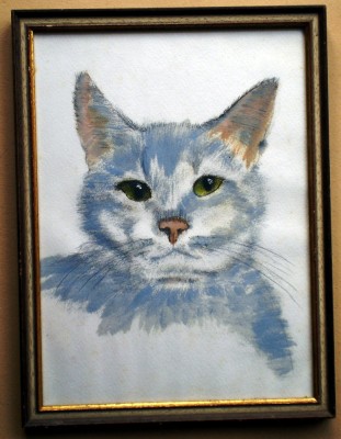 T.074 TABLOU PASTEL PISICA NESEMNAT foto