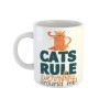 Cana alba personalizata Cats rule everything around me, INOVATIX&reg;. 330ml, Oem