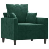 Cumpara ieftin Fotoliu canapea, verde inchis, 60 cm, catifea