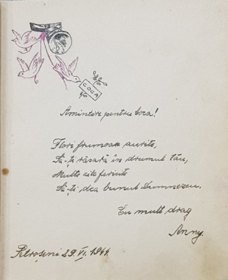 CARNET CU AMINTIRI DIN SCOALA PRIMARA , MANUSCRIS , DATAT 1944 foto