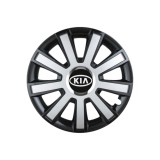 Set 4 capace roti Flash Gri-Negru R16 pentru gama auto Kia, Autohelix MSA