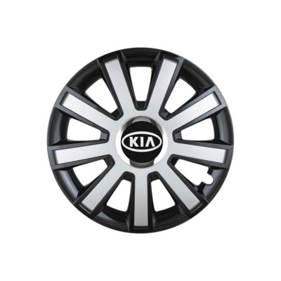 Set 4 capace roti Flash Gri-Negru R14 pentru gama auto Kia foto