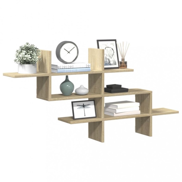 Gossi raft de perete, stejar sonoma, 124,5x18x60,5 cm, lemn prelucrat