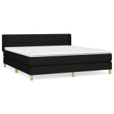 Cumpara ieftin Pat box spring cu saltea, negru, 180x200 cm, catifea