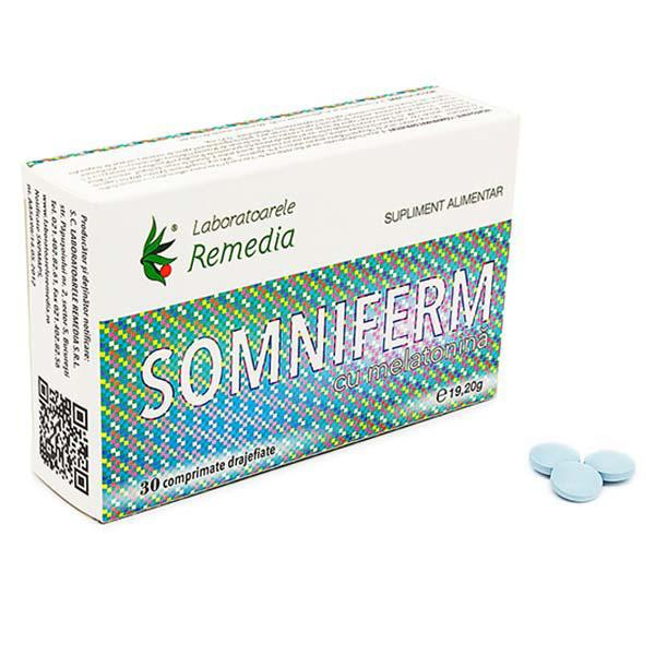 Somniferm+Melatonina 30 comprimate Laboratoarele Remedia