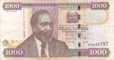 KENYA 1.000 shillingi 2010 VF!!! foto