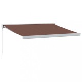 Cumpara ieftin Copertina retractabila manual, maro, 350x250 cm