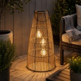 Lampion solar decorativ LED 55 cm, maro, pentru gradina si terasa