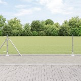 Gard hexagonal vidaXL 0.4x25 m Oțel galvanizat, St&acirc;lpi de gard vidaXL cu baze 13 buc &Oslash;32mm 50cm Oțel galvanizat
